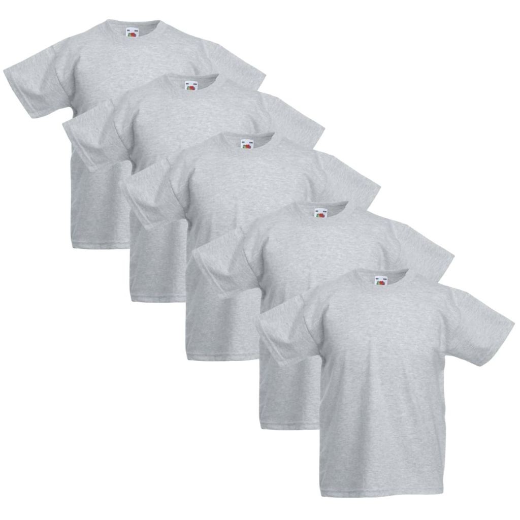 Fruit of the Loom Original Kids T-shirt 5 pcs Grey Size 116